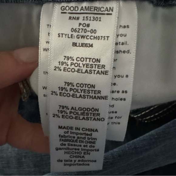 ✨ GOOD AMERICAN ✨ Good Legs High Rise Skinny Distressed Hem Size 8 / 29 - Picture 4 of 4